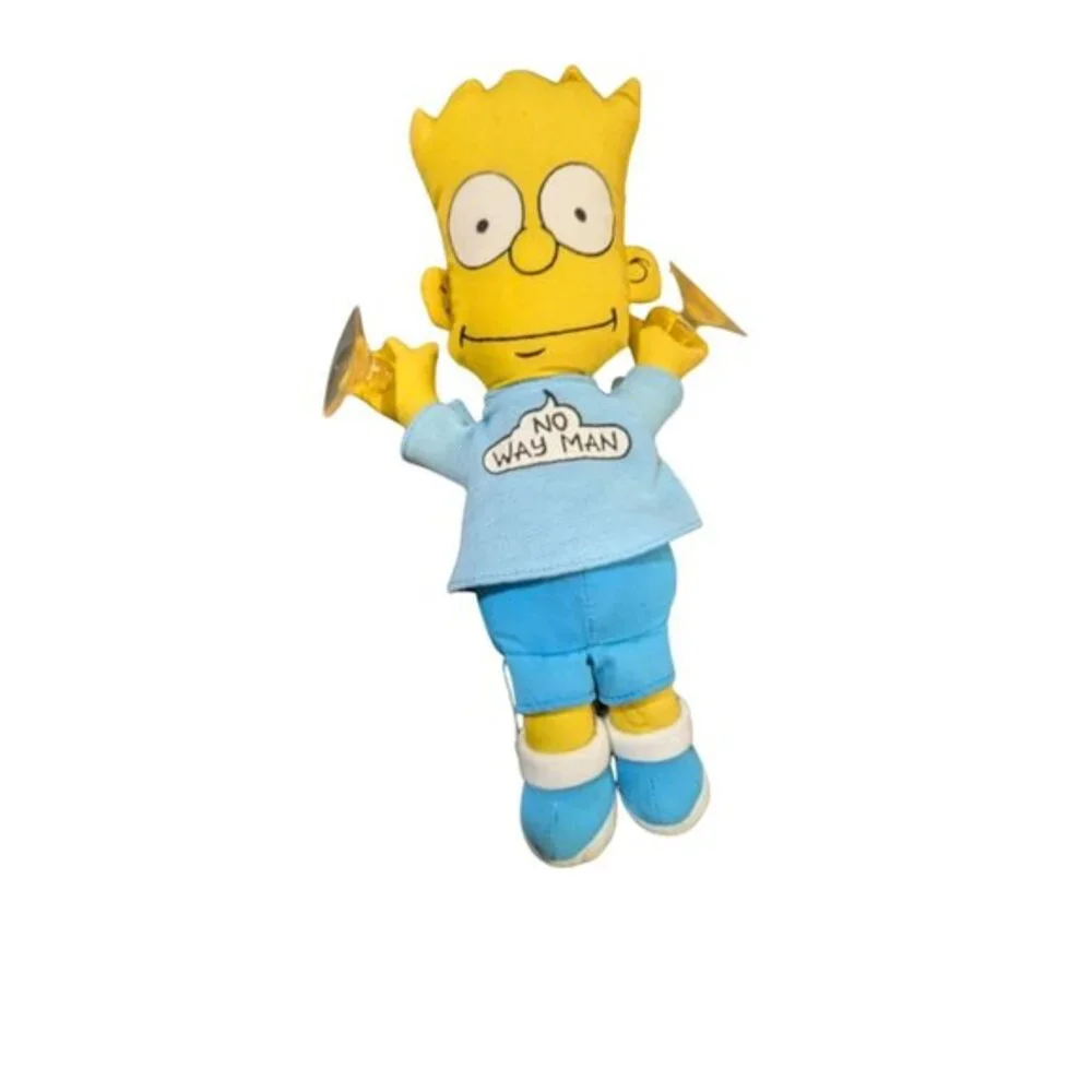 vtg  Bart Simpson No‎ Way Man Suction Cup Plush Doll 12 Inch 1990 Matt Groening